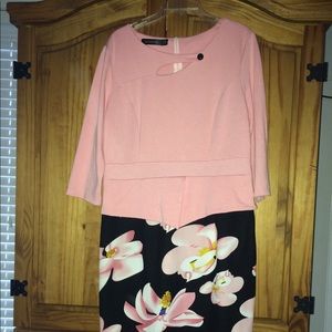 SUPER CUTE PINK FLORAL DRESS - SIZE 4XL